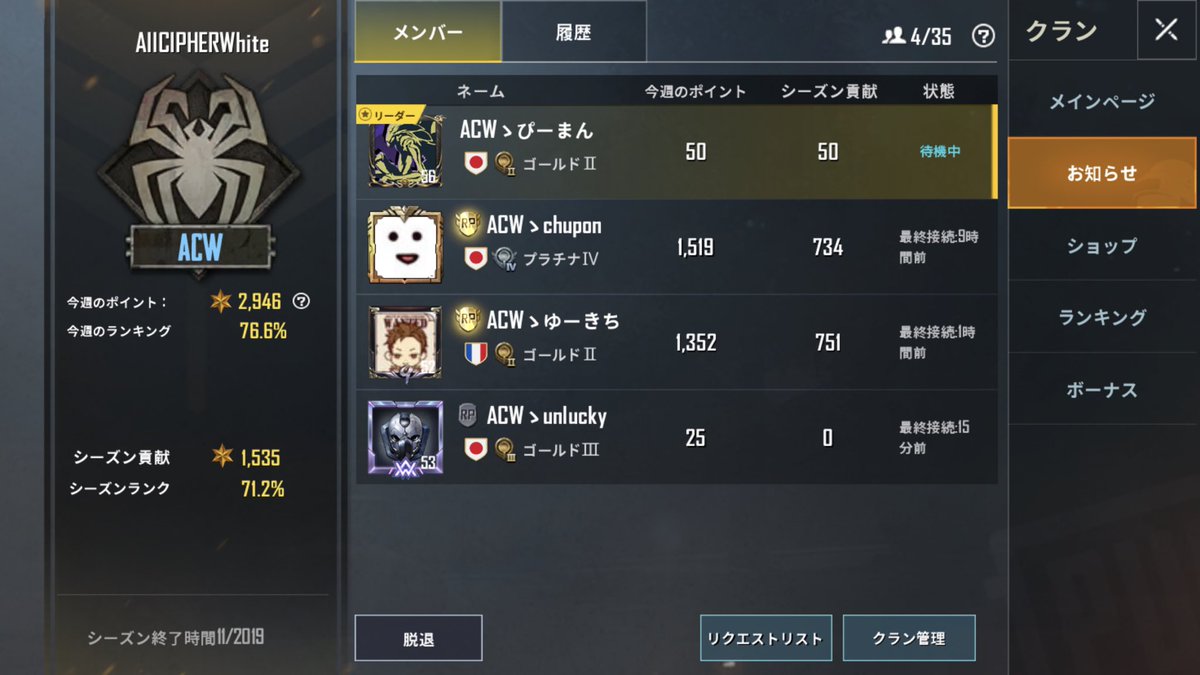 Pubgクランメンバー募集