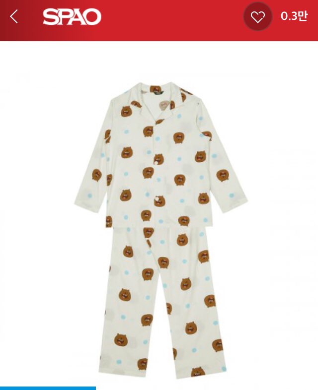 💖 잠옷

 190915 브이앱

 스파오 _ (위베어베어스) 위베어 파자마_SPPP948U21

➡️가격 : 무신사 비회원 기준 39900원

🔗링크 : store.musinsa.com/app/product/de…   

#손동표 #동표 #엑스원 #동표의옷장