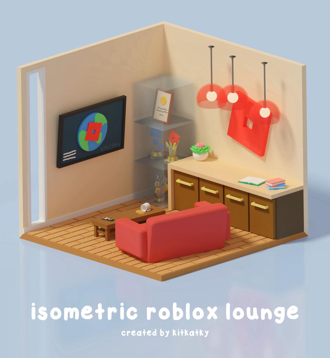 Kitkatky On Twitter An Isometric Roblox Lounge Inspired Off Reference Photos Of The Roblox Headquarters Created A 6 Minute Timelapse Of The Process If You Would Like To Check That - roblox headquarters website