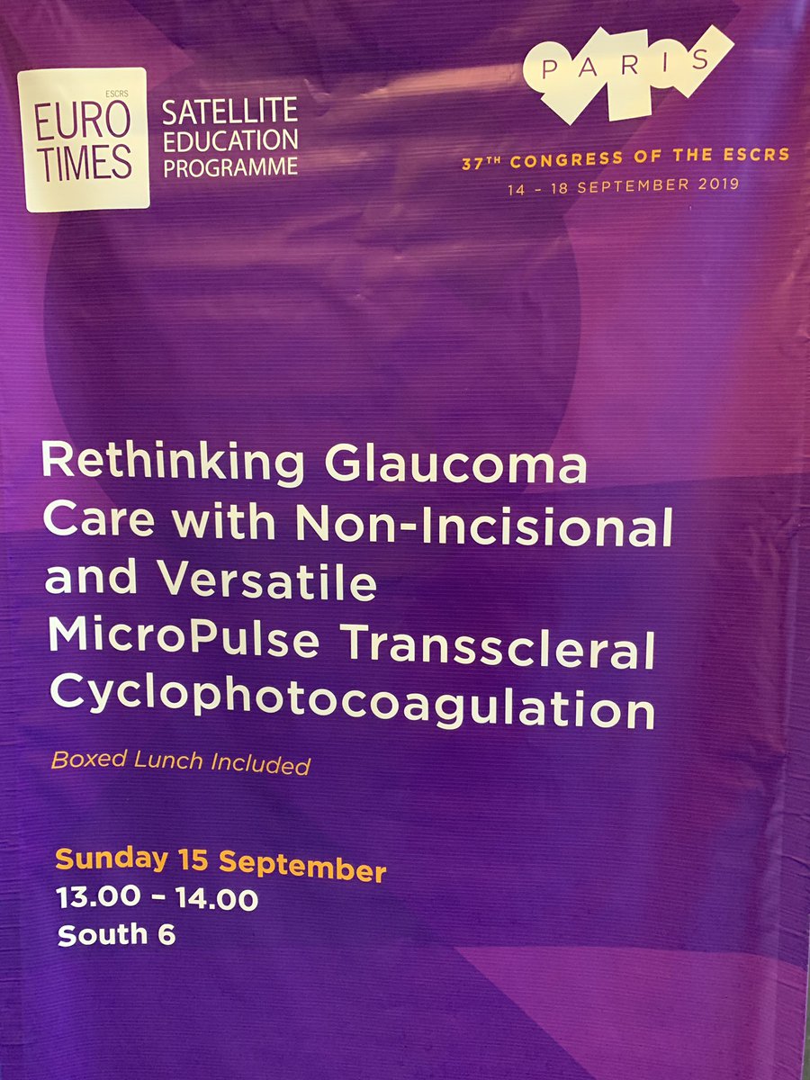 IRIDEX's tweet image. We look forward to seeing you at today’s ESCRS lunch symposium! #escrs #escrs19 #micropulse @ESCRSofficial