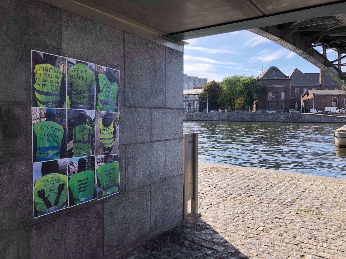 DosPlein's tweet photo. Liège collage #GiletsJaunes #TempoColor https://t.co/frvV2keOHO