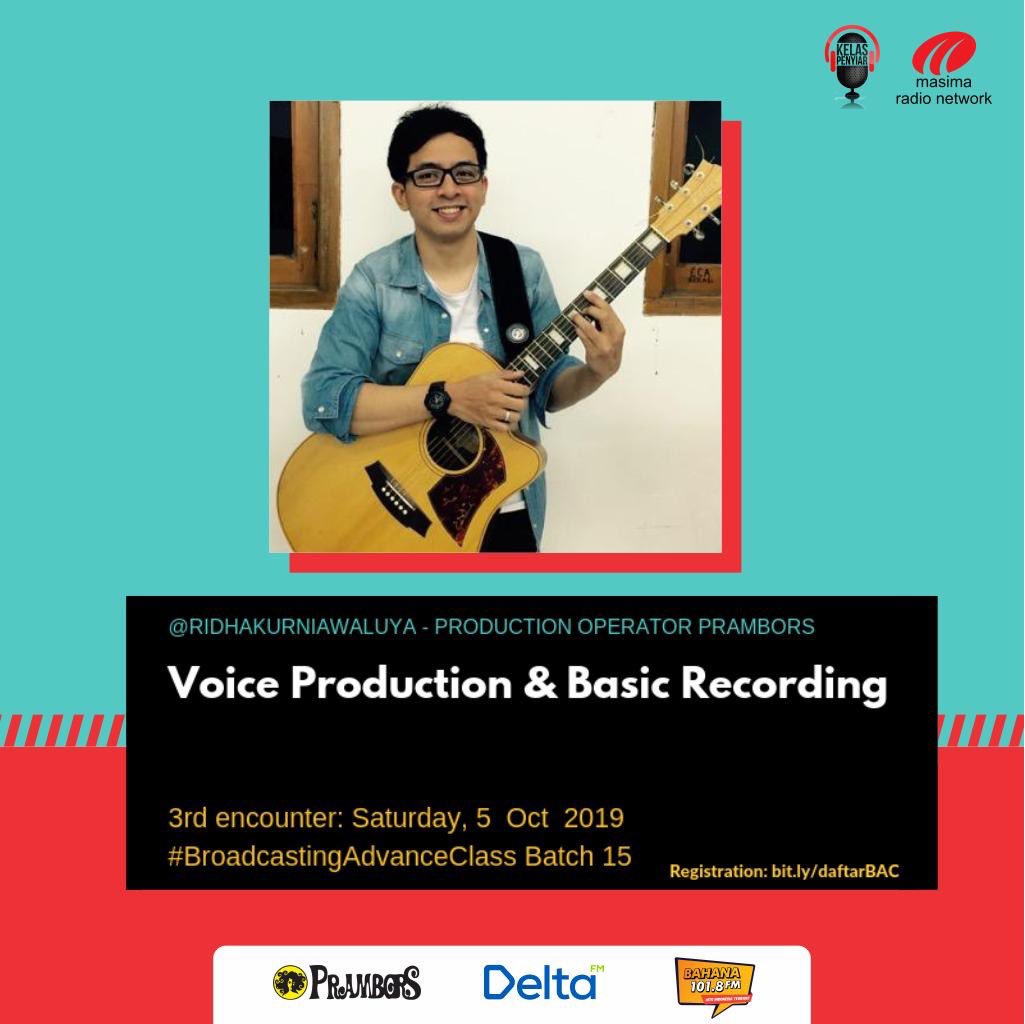 Prambors's tweet photo. #BroadcastingAdvanceClass kali ini berkolaborasi dengan MASIMA RADIO NETWORK!

Daftarin diri lo buat ikut #broadcastingAdvanceClass batch 15, seatnya terbatas!

BAC kali ini ada mentor-mentor seru dari Prambors, Bahana FM dan Delta FM loh!

Registrasi di https://t.co/q4PFRtcgXR https://t.co/xIAeLna9xA