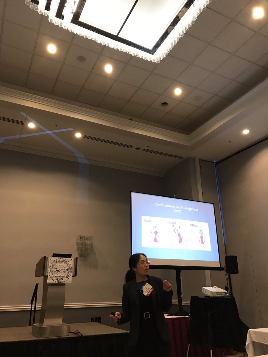 Dr Mi Wang engaging the audience at the #OSA2019 with her presentation on the management of the unanticipated difficult airway