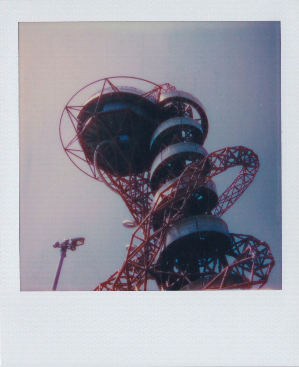 nickpage's tweet photo. ArcelorMittal Orbit in Stratford at the Queen Elizabeth Olympic Park. Taken with a Polaroid Originals OneStep2. #PolaroidOriginals #OrbitEyeView https://t.co/V3vjCA2ytg