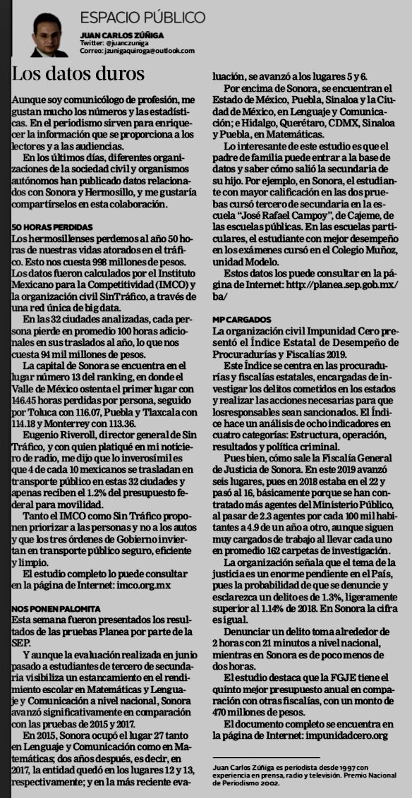Buen día, comparto mi columna hoy en <a href="/elimparcialcom/">EL IMPARCIAL</a> #FelizFinDeSemana Liga: elimparcial.com/sonora/columna…