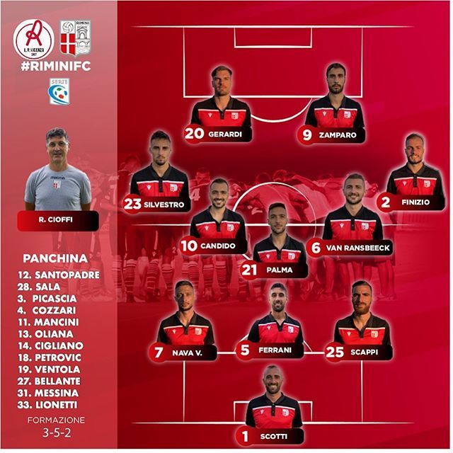 ClubRimini's tweet photo. STARTING XI, 3-5-2 ⚽️⚪️🔴
#RiminiFc https://t.co/ASzrECABxd