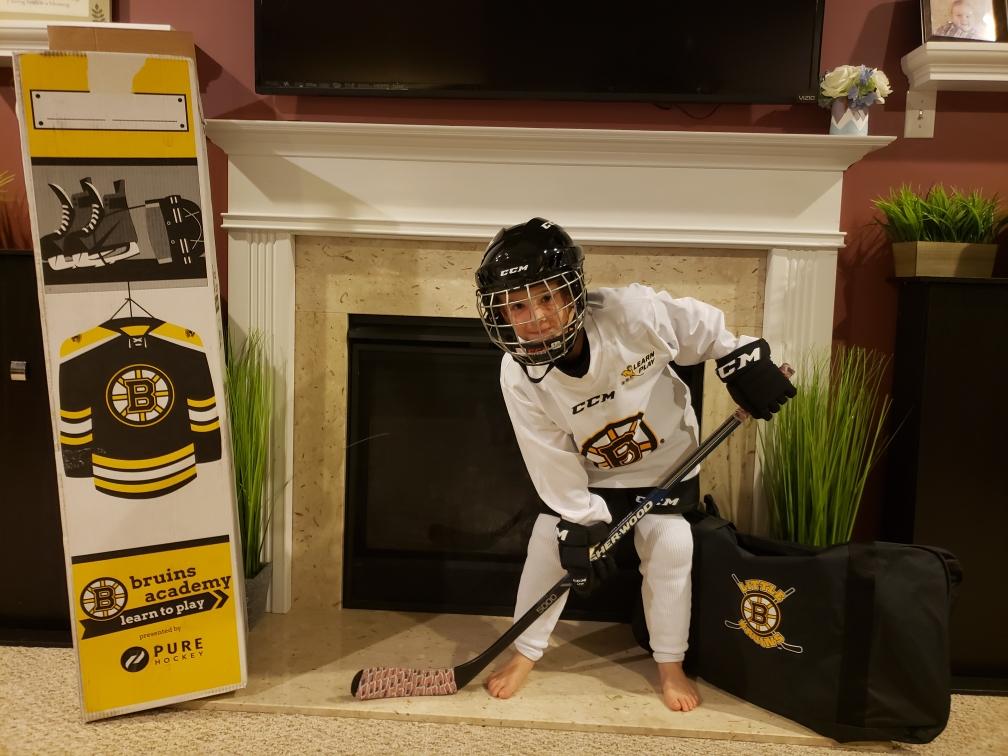 KimJLenz's tweet photo. Nate is pumped to start #bruinsacademy learn to play! Future 2029 draft pick of #bostonbruins https://t.co/njDCHPM1EZ