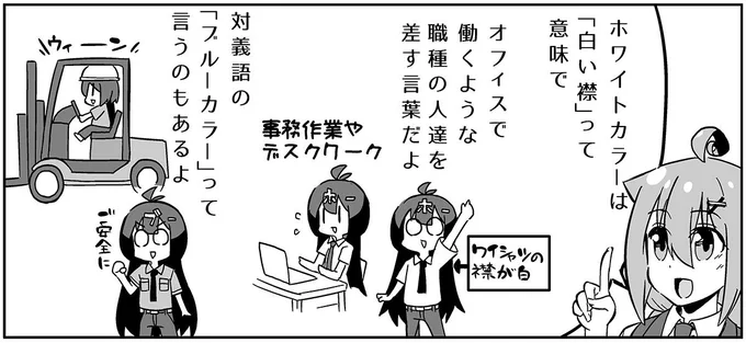 『ホワイトカラー（white collar）』は直訳すると「白い襟」という意味です?
ㅤ
少し昔に「ホワイトカラー・エグゼンプション」という制度が話題になった時に、聞いた人が多いかもしれませんね?‍? 
