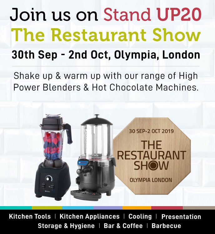 HendiUK's tweet photo. Only two weeks until we will be exhibiting at this years @RestaurantShow If you haven’t already checked out our extensive range of #foodserviceequipment visit us at https://t.co/8xnoBGDEgr or register for the show at https://t.co/yZdO5cqhSD We look forward to seeing you there. https://t.co/flGgiFk7K9