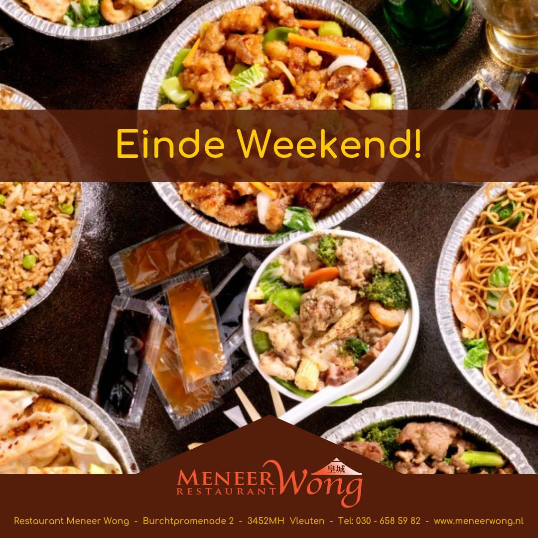 MeneerWong's tweet photo. **EINDE WEEKEND**

Nǐ hǎo,

Voor veel mensen zit het weekend er na vandaag op..

Hoe kun je je weekend nou beter afsluiten dan een héérlijk diner bij Meneer Wong? 😋🍤🍣

Reserveer op tijd! 😎 

Zàijiàn!

#sushi #chineesrestaurant #utrecht #vleuten #japansrestaurant https://t.co/EW2xS6c16S