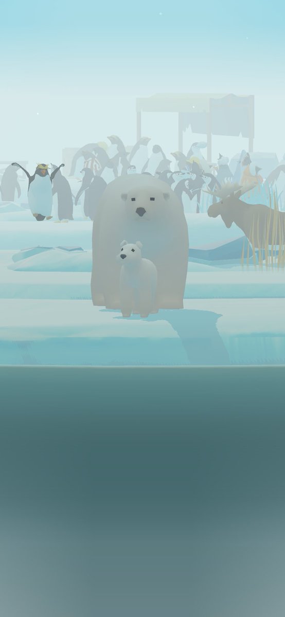 うしろでマカロニペンギンが飛び跳ねてるのもシュールでかわいいペンギンの島 げみ 個展7月2日 のイラスト