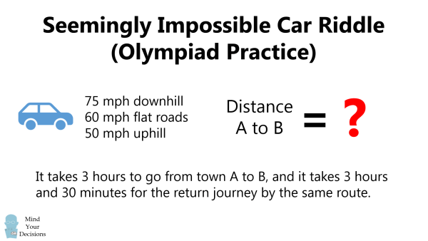 BinaryChallenge's tweet image. A Seemingly Impossible Car Riddle  #math #puzzle bit.ly/2ZY3yKi @preshtalwalkar