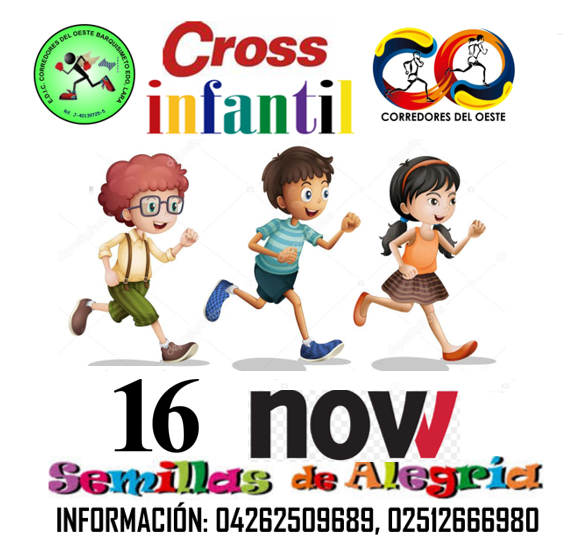 El sábado 16 de noviembre estaremos realizando la edición nro. 15, del Cross Country Infantil, en las instalaciones de la UNEXPO Barquisimeto, evento organizado por Los Corredores del Oeste. <a href="/somosimderi/">somosimderi</a> <a href="/FUNDELA_LARA/">FUNDELA</a> <a href="/DeportivoLara/">Deportivo Lara</a>
