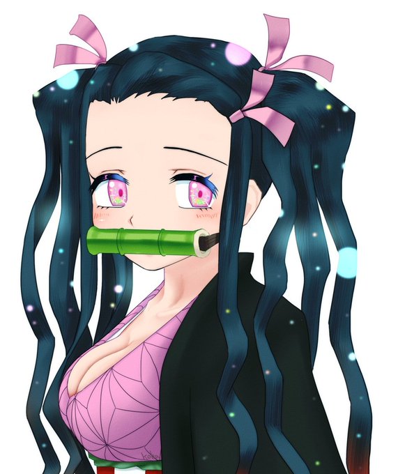 ももれぷ🔞さんがTwitterに投稿した竈門禰豆子(鬼滅の刃)のイラスト。