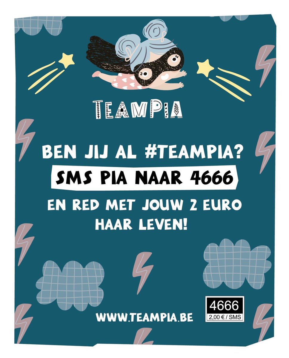 Als nu eens 950 000 Belgen één simpel smsje sturen, redden we samen de toekomst van kleine Pia. Want deze lieve superheld uit Wilrijk (Antwerpen) is amper 9 maanden oud en heeft de zeldzame spierziekte SMA. Zonder hulp wordt ze geen 2 jaar... #teampia #durftevragen
