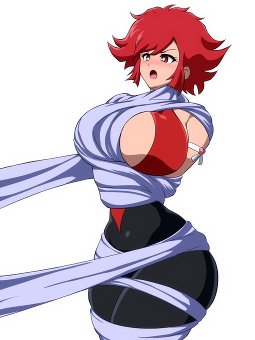 蜘蛛糸を巻き付けられたキューティーハニー 