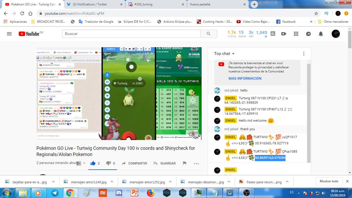 engel_go's tweet photo. https://t.co/53eKABiJ23

Pokémon GO Live - Turtwig Community Day 💯 iv coords and #Shinycheck for Regionals/Alolan Pokemon

✨ #Shinycheck @engel_go ✨✨✨

@Ganjasaur_R1 @AbhiQeep @jenghom @Tyranitar_Rocks Retweet please and support my streaming for some hours https://t.co/FhsLYXLGet