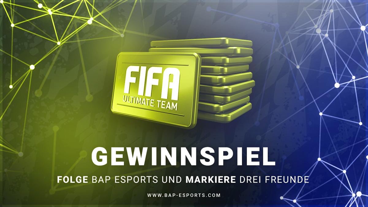 BAP eSports Agency (@bap_esports) on Twitter photo GEWINNSPIEL 💚💙
🏅12.000 FIFA POINTS
Kurz vor dem FIFA Release haben wir ein Gewinnspiel für euch. Mitmachen und bei FIFA 20 durchstarten.
➖ Folge <a href="/BAP_eSports/">BAP eSports Agency</a>
➖ Markiere 3️⃣ Freunde
Teilnahmeschluss ist der 26. September um 19:00 Uhr.
#BAPeSports #FIFAKING GEWINNSPIEL 💚💙
🏅12.000 FIFA POINTS
Kurz vor dem FIFA Release haben wir ein Gewinnspiel für euch. Mitmachen und bei FIFA 20 durchstarten.
➖ Folge <a href="/BAP_eSports/">BAP eSports Agency</a>
➖ Markiere 3️⃣ Freunde
Teilnahmeschluss ist der 26. September um 19:00 Uhr.
#BAPeSports #FIFAKING