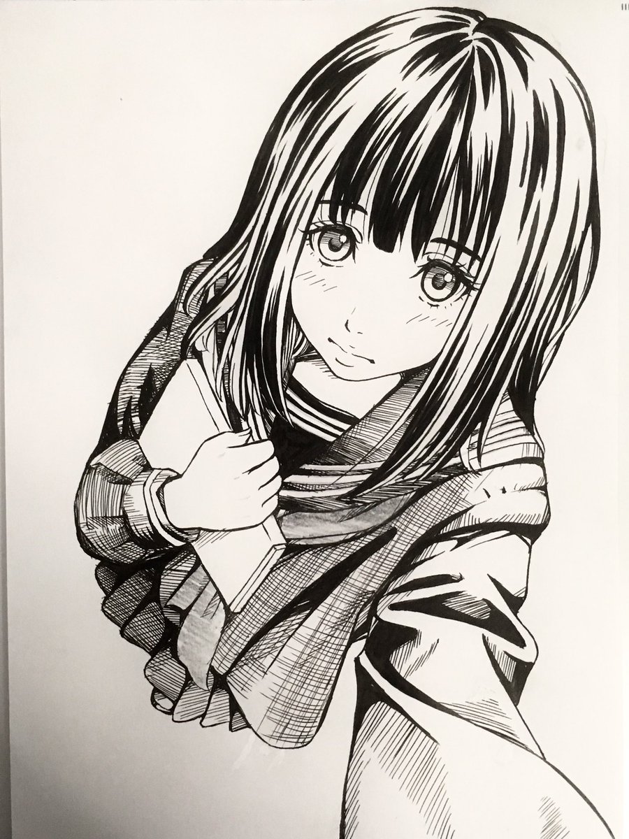 Kodue55 付けペン練習 ٩ W و セーラー服の子を描く機会が今度増えるっぽいので セーラー服の子多め Art Drawing 落書き つけペン セーラー服 絵描きさんと繋がりたい