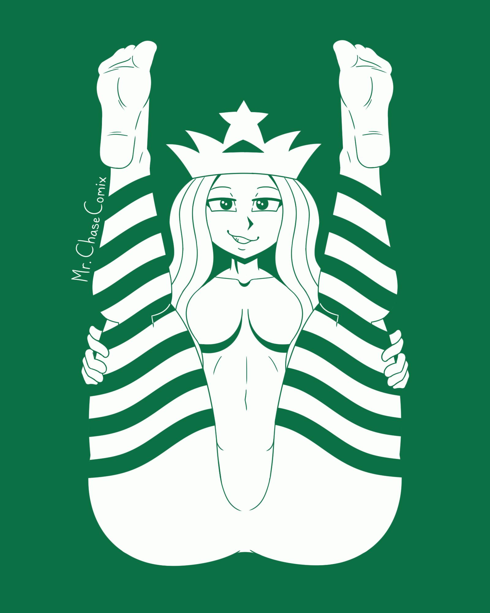 “Made a little starbucks joke for the fun of it. #nsfw #lewd #drawing #r34”...