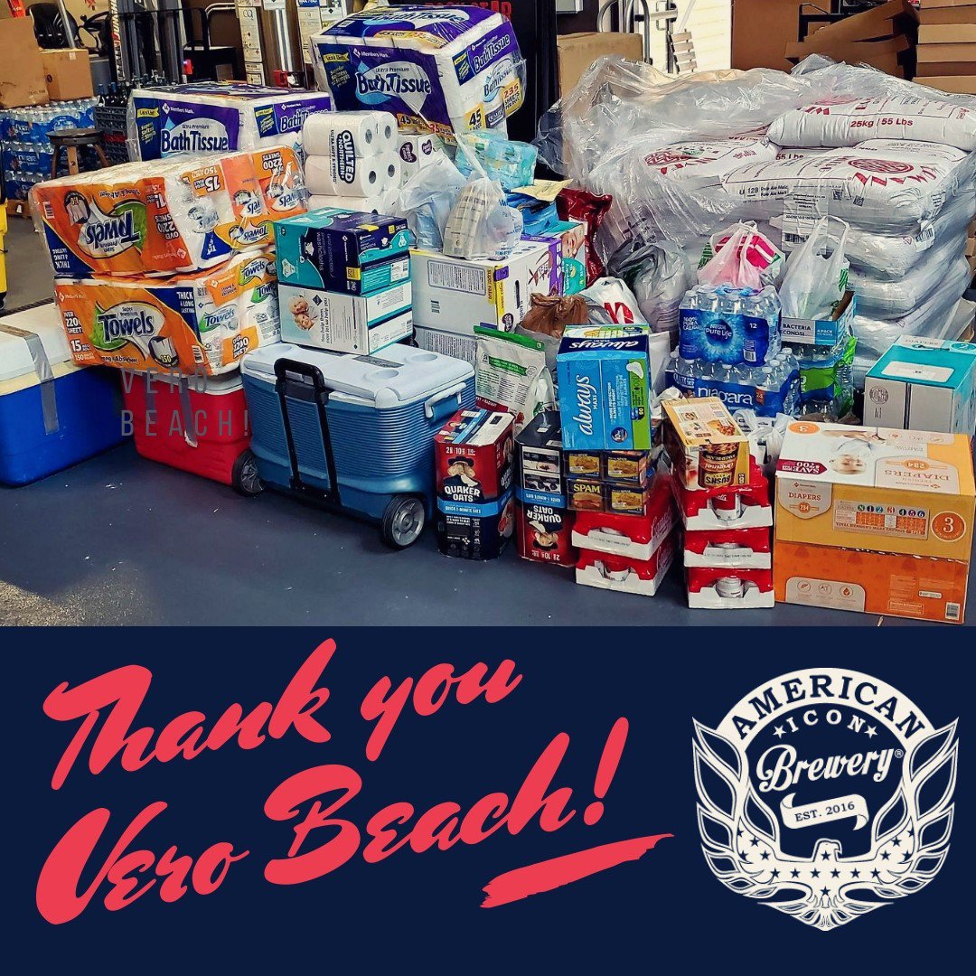 Thanks to the generosity of the residents of Vero Beach &amp; surrounding communities, American Icon Brewery has collected over $10,000 in supplies to donate to the ABACOS.  Way to go VERO!

#americaniconbrewery #VeroBeach #bstrong #bahamasrelief #indianrivercounty