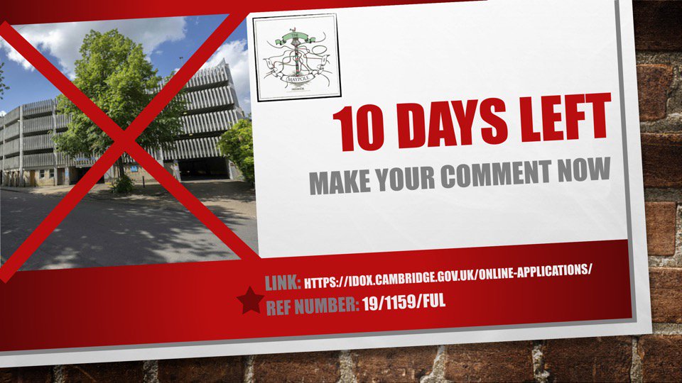 The Maypole needs your help. There's 10 days to have your say.

1 - Visit idox.cambridge.gov.uk/online-applica… 

2 - Find the application: 
19/1159/FUL is the case number, you can also search ‘park street’.

3 - Register &amp; comment: 
Register and you can comment on the planning application!