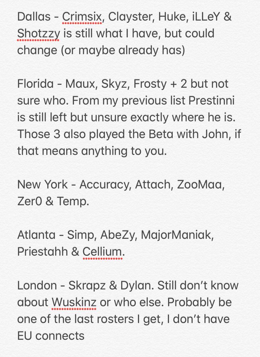 intelCDL's tweet photo. ⚠️ ROSTERMANIA RUMOUR UPDATE:

Huge changes over the past few days that I missed until now. I have no idea what’s locked in and what’s not, so things could always change like the Seattle/LA roster has. This is what I’m being told has happened recently: https://t.co/s72Ll5aZQ1
