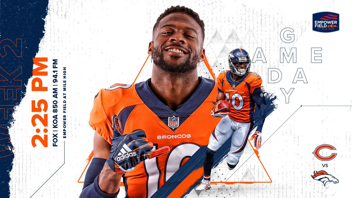 Broncos's tweet image. IT'S GAMEDAYYYYYYY in the Mile High!

RT if you're ready to #BeatTheBears!