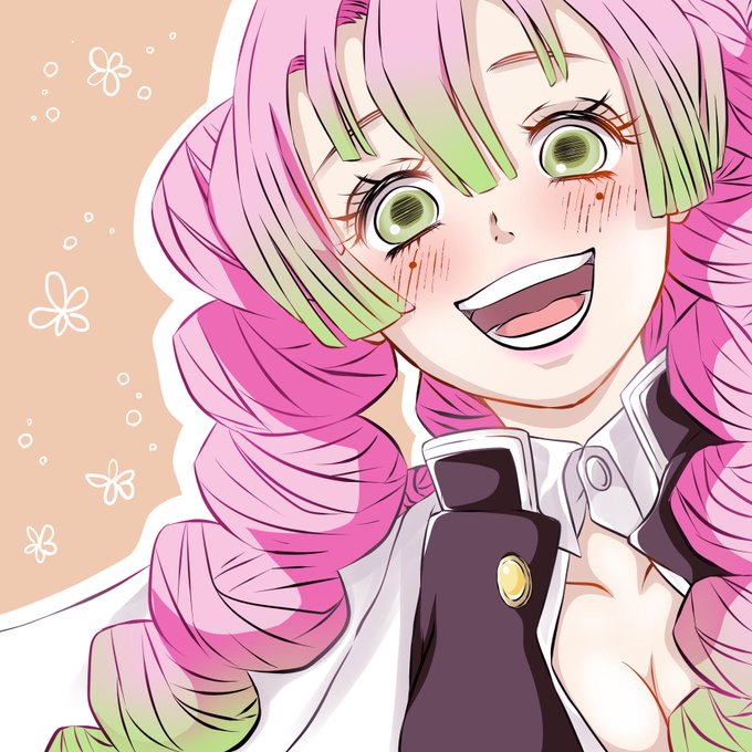 うさこさんがTwitterに投稿した甘露寺蜜璃(鬼滅の刃)のイラスト。