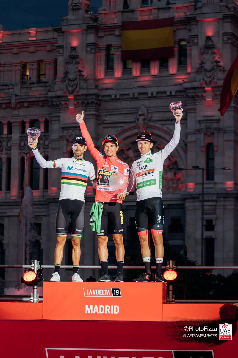 🇪🇸 #LaVuelta19 The first podium for the team and the first for @TamauPogi - Bravo Tadej! 

#UAETeamEmirates #RideTogether #YearofTolerance