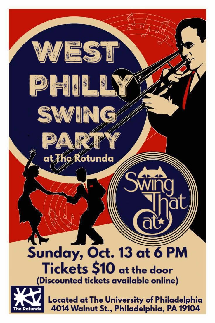 MichelePeraino's tweet photo. I shave been busy making show posters for the band’s next event October 13th at @the_rotunda Hips will be swingin’ and boots will be jivin’ @Swing_That_Cat #swingthatcatband #swingthatcatmusic #swingrevival #swingdancing #lindy #artistandmusician https://t.co/jkJxwK3Nxw