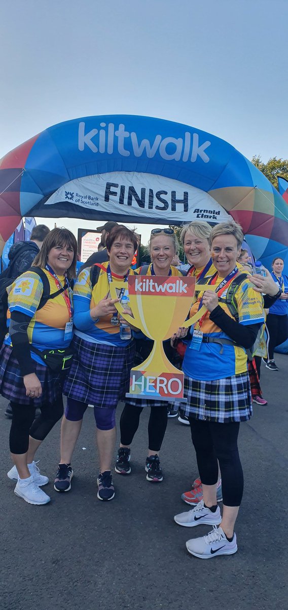 Well done the 107 @MarieCurieSCO walkers who tied up their boot laces, put on their tartan and took part in @thekiltwalk #Teammariecurie #KiltwalkEdinburgh