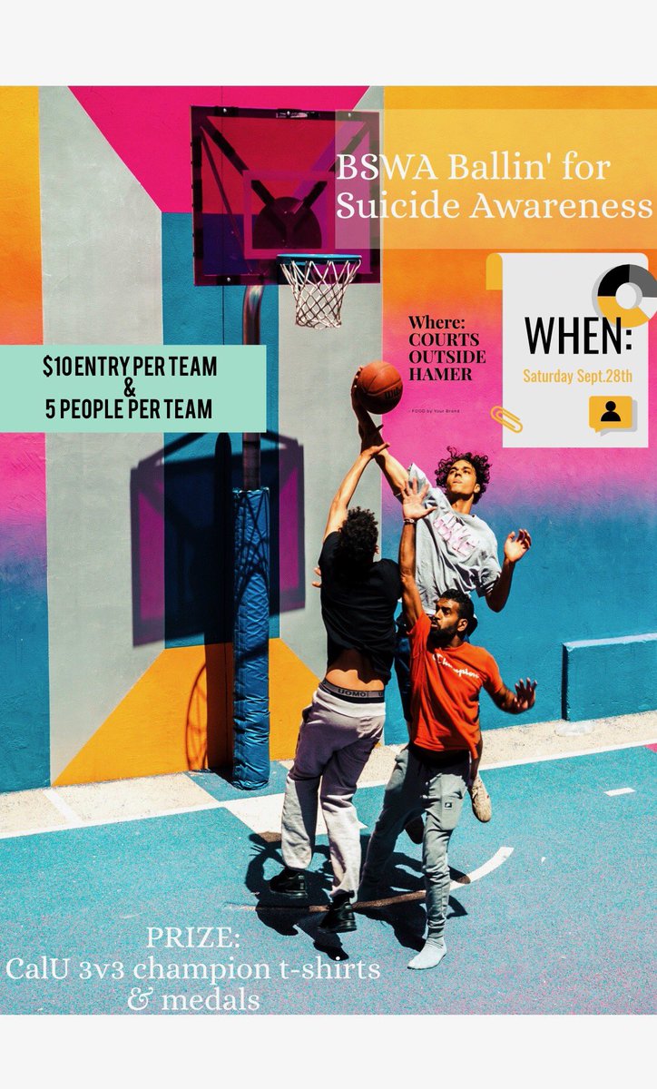 BSW_Calu's tweet photo. Sign up Thursday and Friday this week in Natali 🏀🥇

Proceeds go to the American Foundation for Suicide Prevention https://t.co/u1FRnzVUIE
