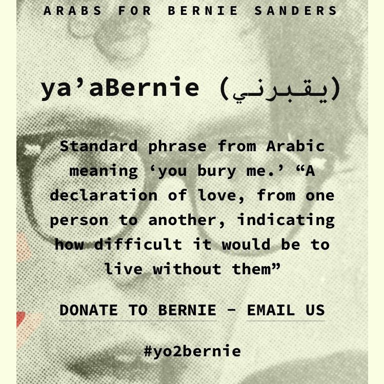ArabsForBernie's tweet photo. @banditelli @mollycrabapple This was part of the #yo2bernie campaign https://t.co/QdPCpOd7g8