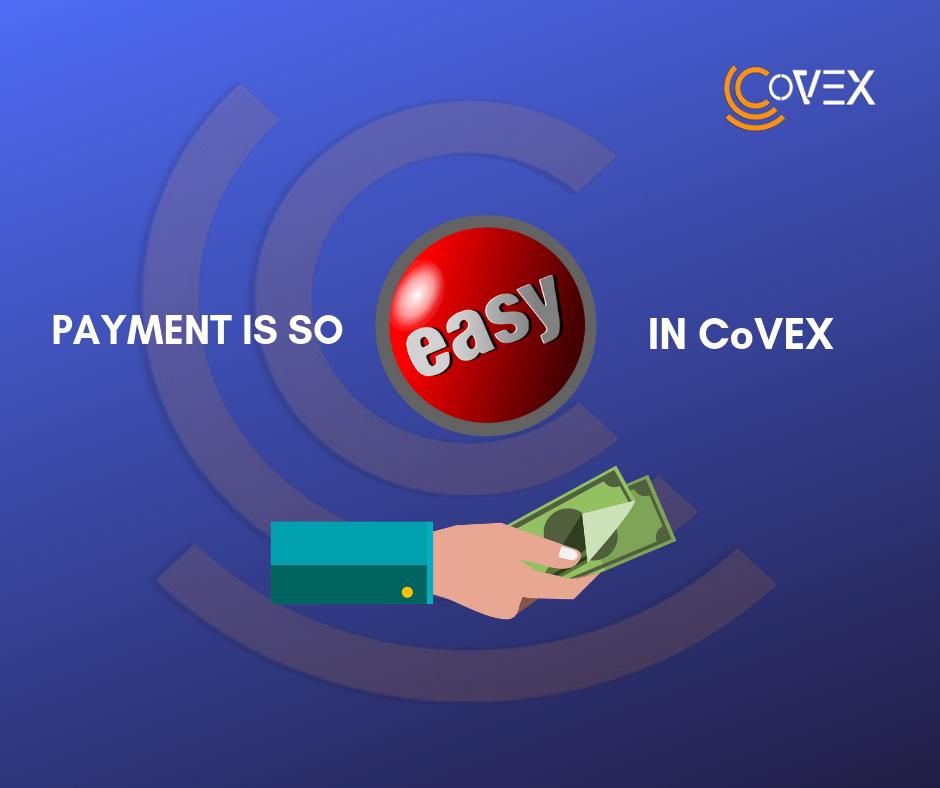 In CoVEX, paymet is so easy. 
Checkout our payment programs at
covex.io

#covex #covexexchange #CoVexcoin #crytotrading #cryptocurrency #bitcoin #ethereum #blockchain #btc #money #investment  #cryptocoin #wallet #digitalwallet #btcusd