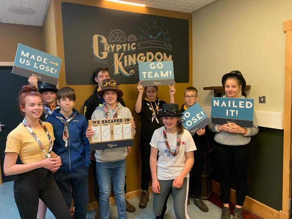 RosythScouts's tweet photo. Explorer Scouts from across the District had a brilliant weekend @wemyssfirs for the inaugral Explorer competition including escape rooms, gameshow challenges and inflatable races @FifeLeisure https://t.co/tX4NyAdoXx