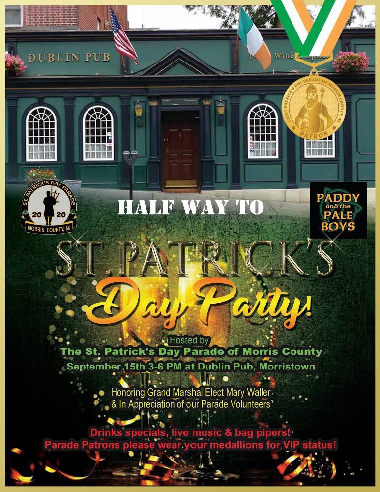 FSSPNJ's tweet image. Today! perfect for some outside pints and live Irish music. Come join the Morris County St. Patrick’s Day 1/2 to St. Patrick’s Day Dublin Pub 3pm. #morristown #morriscounty #nj #friendlysons #morriscountyparade #friendlysonsofstpatrick #friendlysonsofsaintpatrick #pintsandpipes