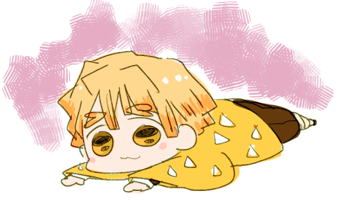 スヤタロウ🐏さんがTwitterに投稿した我妻善逸(鬼滅の刃)のイラスト。