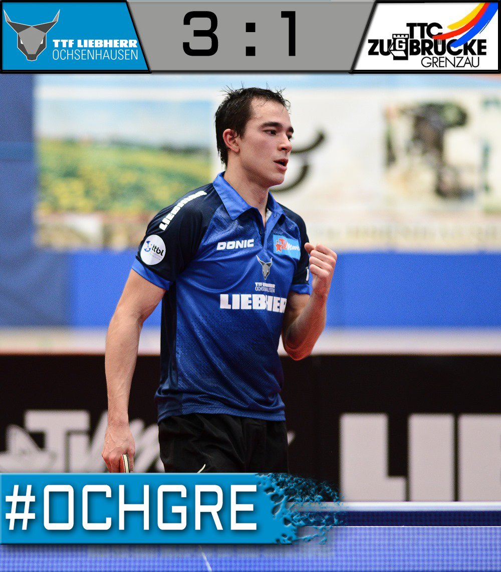 Mission Heimsieg erfolgreich: <a href="/hugocalderano/">Hugo Calderano</a> gewinnt auch sein zweites Spiel und macht das 3:1 gegen den TTC Zugbrücke Grenzau komplett!
#OCHGRE #TTBL #OXcited #OxNation