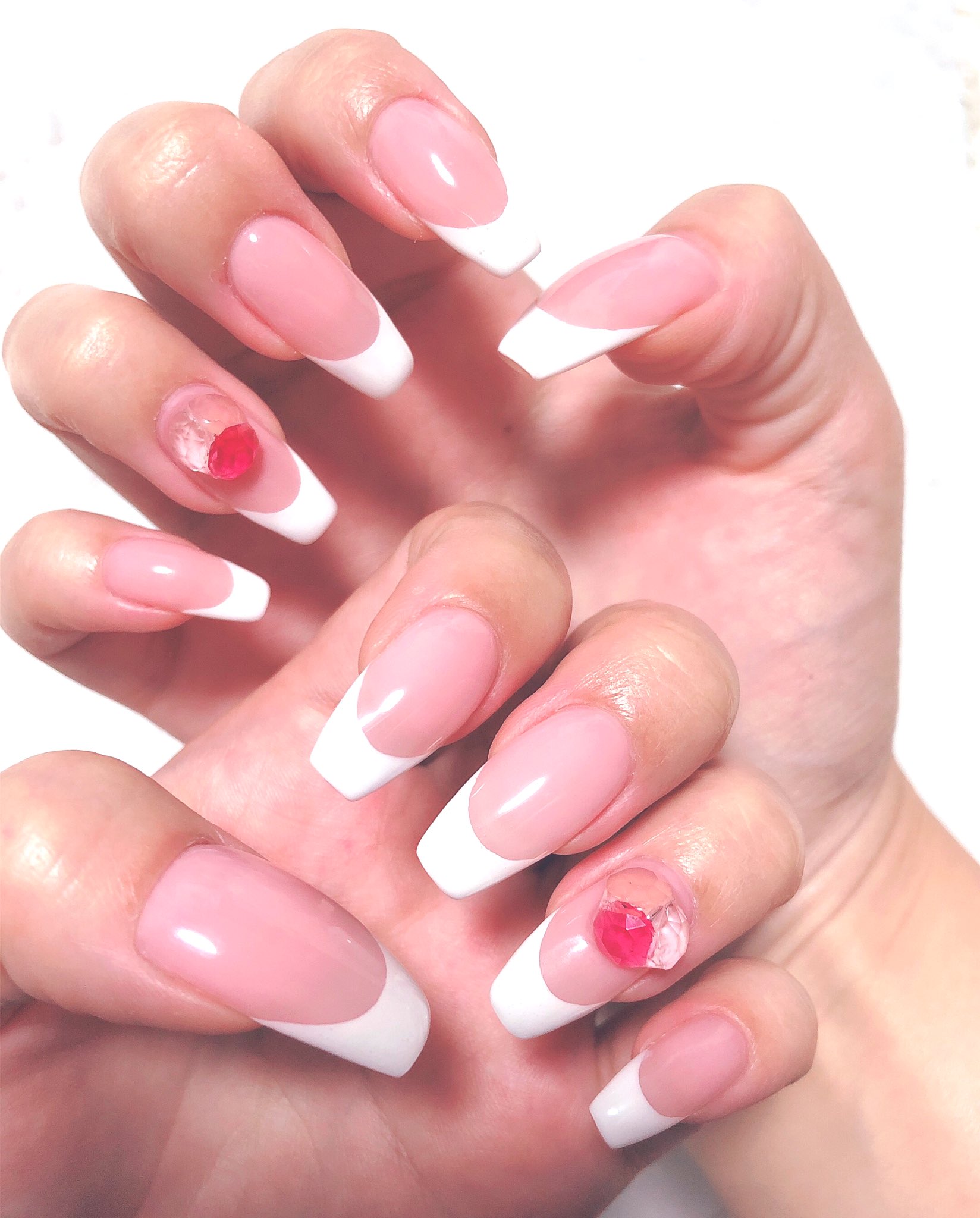 Shocora S Nail ネイルチップ販売 My ネイル Myネイル 王道 王道フレンチ フレンチネイル 白フレンチ ビジューネイル クリアビジュー ネイル ネイルデザイン シンプルネイル お上品ネイル セルフネイル スクエアネイル スクエアフレンチ