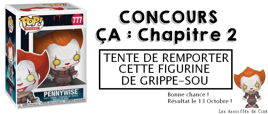 AssoiffesDeCine's tweet image. #CONCOURS 🎁 #CAChapitre2

Tente de gagner cette figurine #FunkoPop de Grippe-sou !🎈

Pour participer :
-RT ce Tweet
-Follow @AssoiffesDeCine 
-Abonne-toi à notre chaîne Youtube ici : youtu.be/__Hm576ofgc

Tirage au sort le 13/10/2019 à 20h !
Bonne chance !  #ca2 #JeuConcours