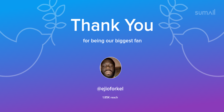 Our biggest fans this week: ejioforkel. Thank you! via sumall.com/thankyou?utm_s…