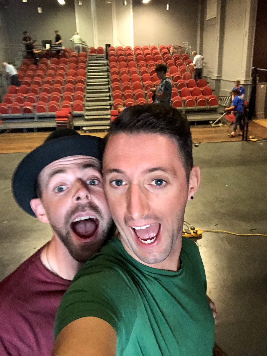 jakeyoh's tweet photo. Well thatโs a wrap on #PopsPlay by @charlotte_j_b. Here is @JL_Performance and I on the Aldeburgh Jubilee Hall stage at @_HighTide_ celebrating the end. https://t.co/oGRhPUPGKP