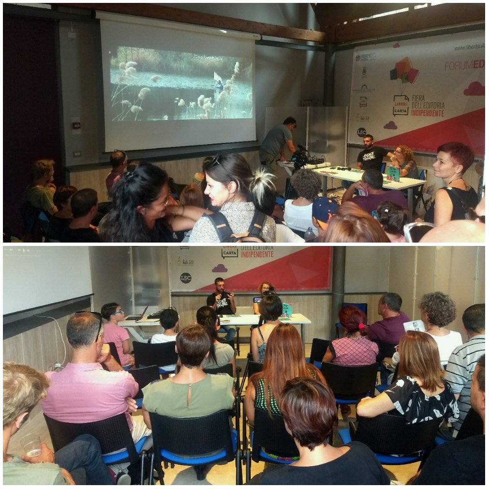 fiera_LSC's tweet photo. C'è una storia forte che viene da #Roma. È il #LagocheCombatte raccontato dagli Assalti Frontali. Il libro di Militant A per @MomoEdizioni ora al #forumeditori di #Lsc19 #facciamospazio https://t.co/y8A7pS2ldd