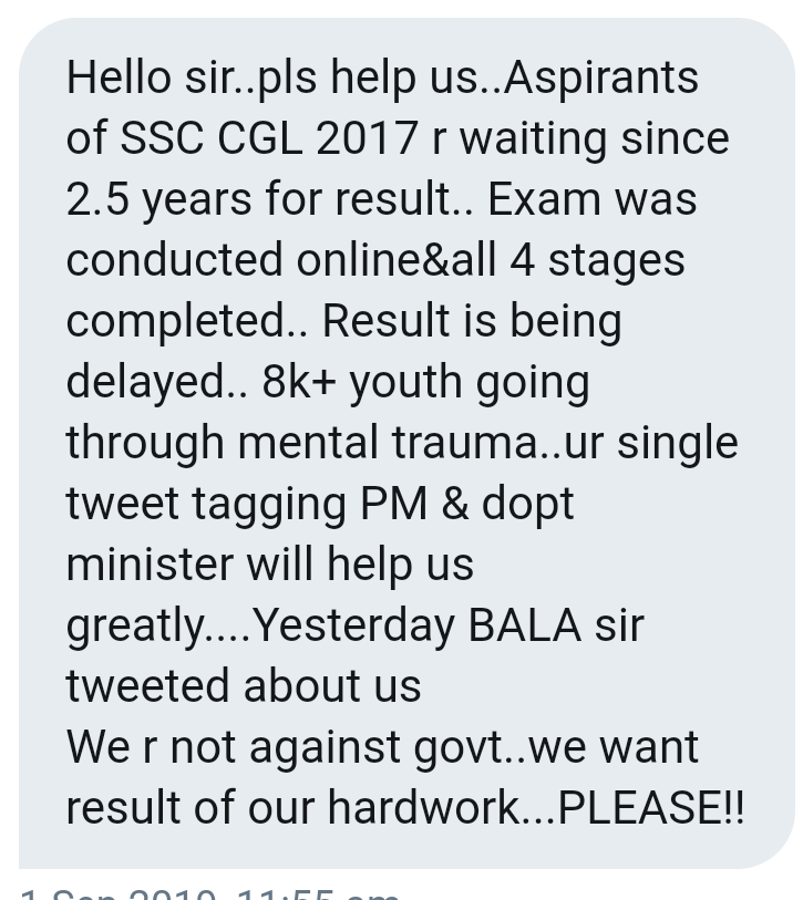 TheIndiaBhai's tweet photo. Sir @DrJitendraSingh
-SSC CGL 2017 results is delayed for 2.5 yrs now
-It must be very #Frustating not just for those who are awaiting results but for any1 preparing for it
Plz Don't let them suffer due to inefficiencies of system @narendramodi ji plz help
#RequestCGL17Result https://t.co/G4pXDQ9x6b