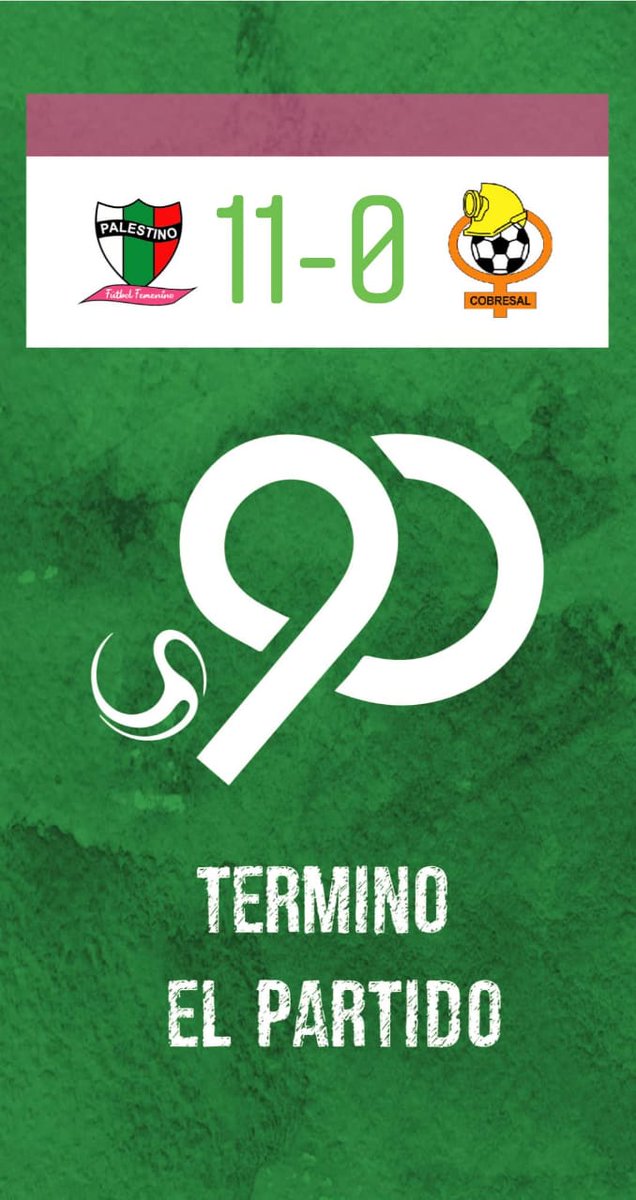 TERMINÓ!

<a href="/palestinofem/">Palestino Femenino Oficial</a> 11-0 <a href="/ClubDepCobresal/">Club de Deportes Cobresal</a>