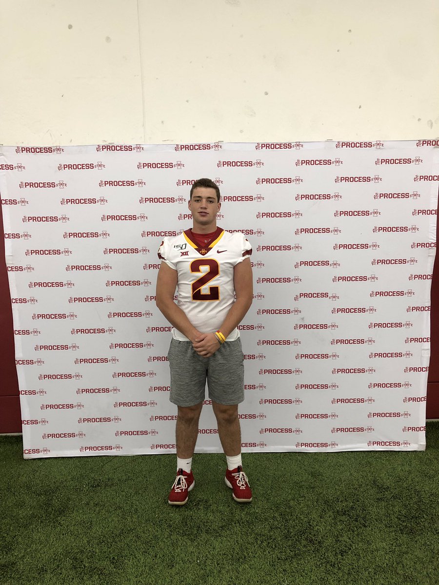drewiutzwig's tweet photo. Had a great game day visit at Iowa State yesterday. Thanks @ISUMattCampbell @CoachRosie49 for having me #P20CESS @DeepDishFB @EDGYTIM https://t.co/3ioLtsrbM3