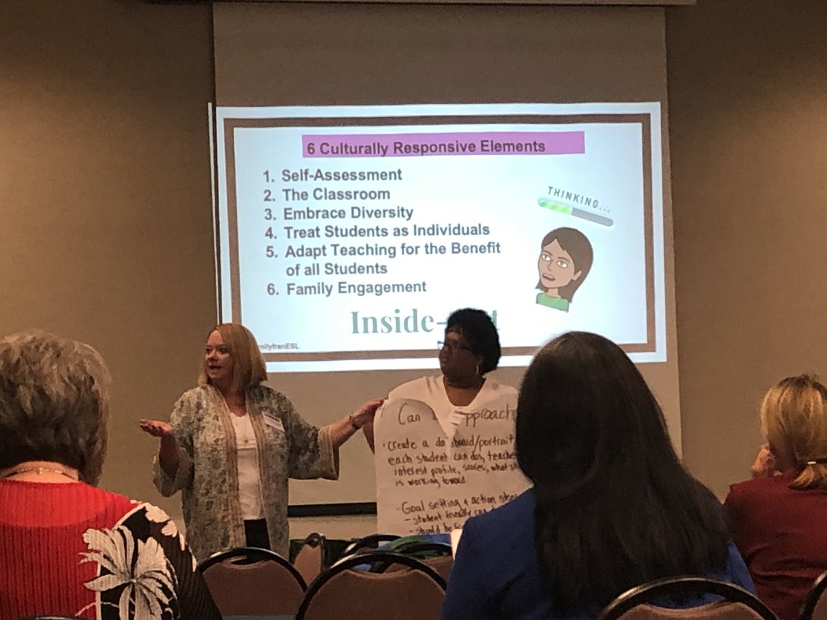 Loved getting to see @emilyfranESL talk about her model for creating a welcoming environment for diverse learners! Bonus was hearing the awesome work @MWSUedu_dept grad Ebony Davis & colleagues are doing in @StJosephSchools #MOFPC2019