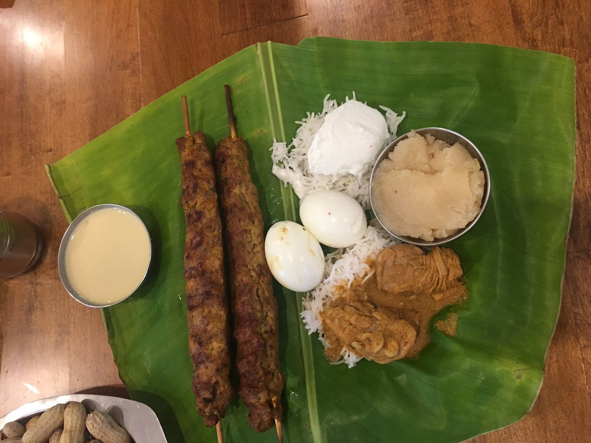 Remembering Pitrus / ancestors via their favorite foods.. Chicken curry, rice, Kheer, kesari bhaat, peanuts all Grandpa’s favorites and sheekh kabab because he was toothless.  #Foodies