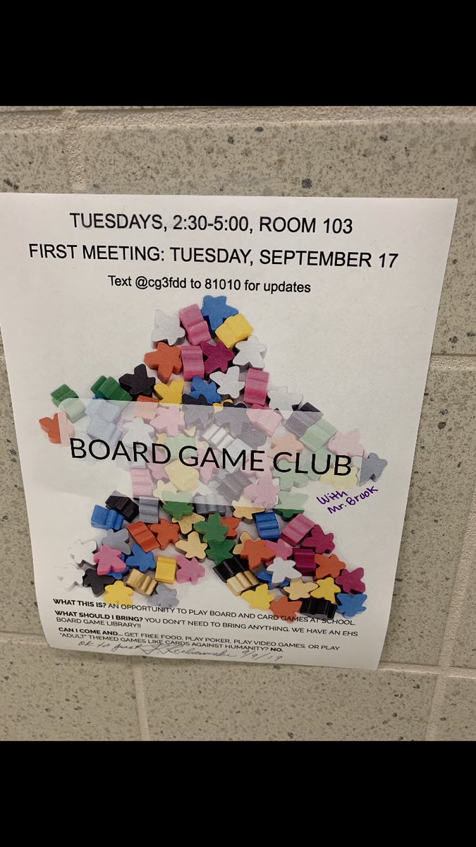 EHSgetinvolved's tweet photo. Board game club: https://t.co/ZtFuDij8Bd